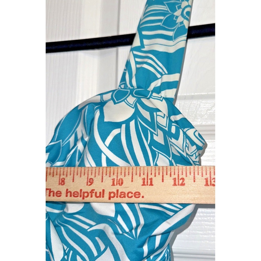 Beach Modest Tropical Eddie Bauer Tankini Sz‎ 8 Floral Print Blue White Swimwear - Picture 5 of 8